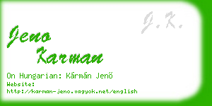 jeno karman business card