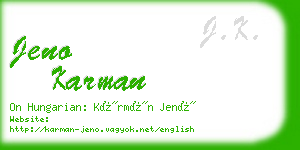 jeno karman business card